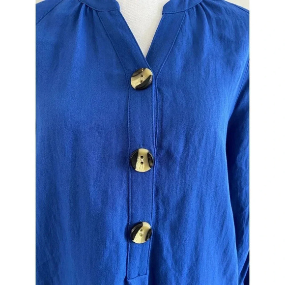 Soft Surroundings Dress Tunic Blue Rayon Blend Pockets Medium M - Picture 3 of 6